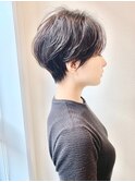 大人女性に人気の上品ショート/池袋/白髪ぼかし　元重