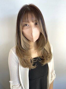 ヘアデザイン アンジェロカフェ(Hair Design Angelo cafe) 韓国ハッシュレイヤー×アンブレラカラー【20代30代40代】