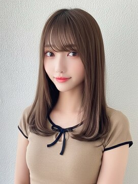 アフロート トウキョウ(AFLOAT TOKYO) 大人可愛い小顔前髪顔まわりカットワンカールストレートヘア