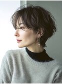 大人ショートレイヤー白髪ぼかし脱白髪染め40代50代60代原宿