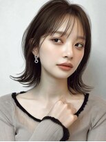ノヴェル 旭ヶ丘店(NOVEL)&nbsp;小顔外ハネミディアムアッシュ20代30代40代くびれミディ韓国ヘア