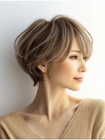 ハーツ(Heart's)&nbsp;白髪染め白髪ぼかしカラー似合わせショートボブ40代50代60代♪