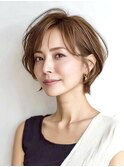 40代50代60代/脱白髪染め白髪ぼかしハイライト/大人ショート