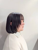 ヘアメイクボッカ(hair make Bokka)&nbsp;ぱっつん前髪×暗髪ワンレンボブ