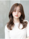 20代30代/大人かわいい/韓国風ひし形/ウルフ/ミディアムレイヤー