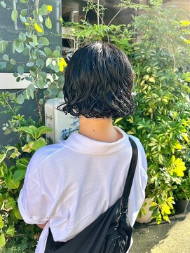 リール(rire) デザインカラーレイヤーカットウェットヘア夏オリーブベージュ