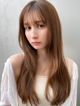 トリコ ショップアンドヘアサロン(tricot shop hair salon) ゆるっとストレート　シースルーバング　レイヤーロング