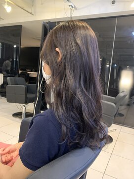 グロウ 丸の内(GLOW) ラベンダーカラーグレージュ顔周りカット韓国風前髪甲府美容室