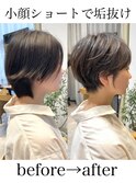 前髪あり小顔つや髪顔まわり簡単スタイリングショートボブヘア