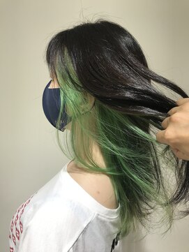 ゴウトゥデイシェアサロン 町田店(GO TODAY SHAiRE SALON) インナーカラー/インナーカラーグリーン/推しカラー