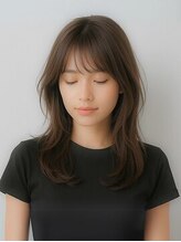 ラクレール 五香 レイヤーカット韓国風マッシュ切りっぱなしミディアムくせ毛風