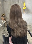 ハイライトシアーベージュ/グレージュ/細めハイライト/表参道