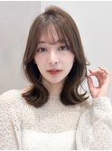 斜めバングハイライトカラーデジタルパーマうる艶髪うるツヤ
