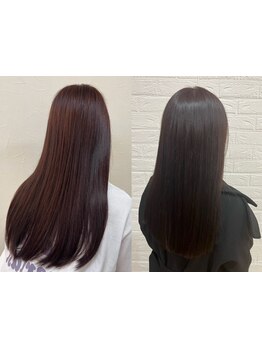 髪を痛ませないカラー技術◎熟練の技で、ムラなく綺麗に染めてくれるので、キレイな仕上がりに♪