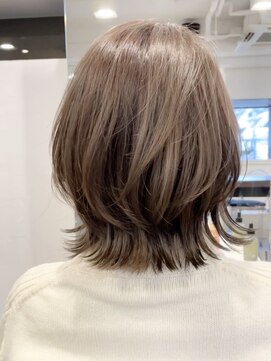 ソワネ 表参道(soigne) 表参道髪質改善カラー顔周りレイヤーボブアッシュグレージュ40代