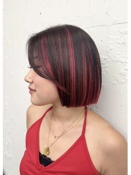 ヘアサロン エフ 渋谷(F) #アンブレラカラー　#レッドカラー　#ボブ