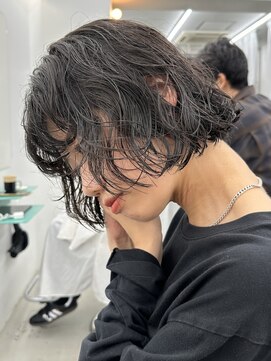 ボブパーマ/ニュアンスパーマ/切りっぱなしボブ/癖毛風パーマ