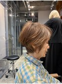 ◇大人40代50代60代ショートボブ丸みショート白髪ぼかし