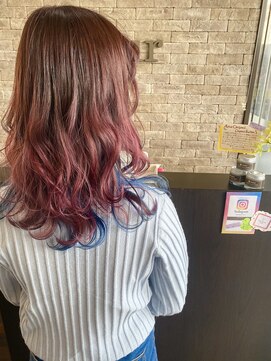 ヘアーデザイン アズール(Hair Design Azur) 【Azur】ラズベリーピンク×インナーウルトラマリン