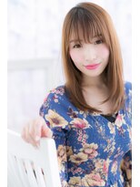 ミック ヘアアンドメイク アップ 駒込店(miq Hair&Make up)&nbsp;ミストバング暖色系カラーレイヤーストレートa1