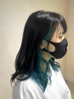 アズール 草加(azule)&nbsp;ターコイズグリーン インナーカラー