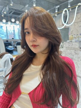シーシンジュク 新宿南口(Sea shinjuku) 韓国風前髪×ショコラアッシュ【髪質改善/新宿/ふんわりカール】