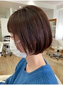 ダブルカラーミルクティーベージュインナーカラーショートボブ