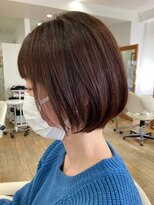 ルートエイチ 市川(Root H) ダブルカラーミルクティーベージュインナーカラーショートボブ