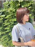 ボブ×透明感ベージュ