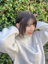 美容室ポール 西葛西店(PAUL)&nbsp;ぱつっとボブ　グレージュ　イヤリングカラー