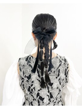 シアー(sheer) 《sheer/氏家》#ヘアセット#タイト#ツインアレンジ#リボン