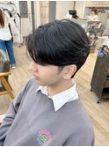 韓国マッシュ センターパートフェザーパーマ MEN’S HAIR