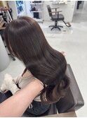 韓国ヘア/レイヤー/髪質改善/顔周り/ブリーチなしマロンブラウン