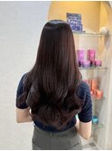 ミディアムヘア/暗めカラー/デザインカラー/縮毛矯正/くびれヘア