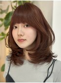 レイヤーカットウルフワンホンヘア韓国ヘア艶カラー