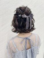 プルクラギンザ(PulchraGINZA)&nbsp;ハーフアップ/ボブアレンジ/ニュアンス/結婚式/ヘアセット