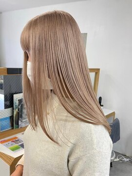 エリマバイフィフス 調布(elima by fifth) 調布ベージュカラーダブルカラーロングミルクティーベージュ