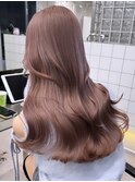 渋谷ダブルカラーピンクベージュピンクブラウンカラー暖色韓国