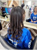 【ヘアセット】　ツインお団子×編み込みのキッズアレンジ