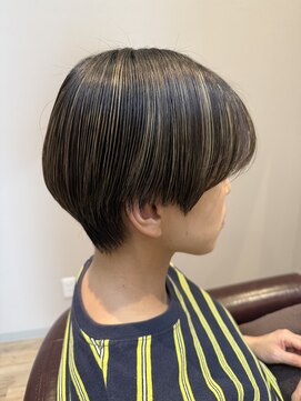 ルシードスタイルサワ(LUCIDO STYLE sawa) 夏カラーショートヘア ハイライト×似合わせ大人マッシュ