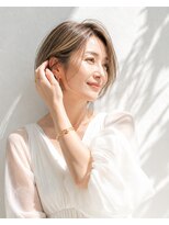 アッシュ 学芸大学店(Ash)&nbsp;ショートボブ/ハイライト/大人女性/ベージュアッシュ/脱白髪染め