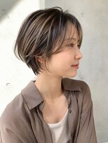 ノア 三宮店(NOA)&nbsp;【NOA】ハンサムショート×ベージュハイライト大人ショートヘア