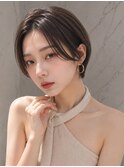 大人ショートラベンダーカラーレイヤーカット前髪なし姫カット☆