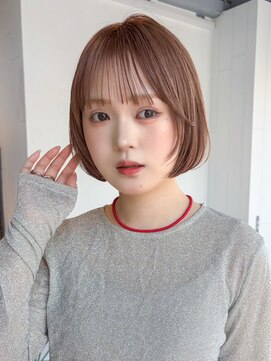 アルバム 銀座(ALBUM GINZA) ミディアムミニボブベージュボブ_F1837