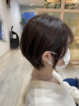 アドラーブル けやき通り店(adorable) 20代30代40代ツヤ髪脱白髪染めカラーショートボブ丸みベージュ