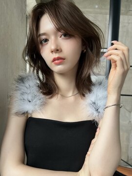 サイン 表参道(SIGN) インナーカラーレイヤーカットイヤリングカラーミディアムヘア