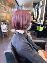 トレヘアー 京都 烏丸(tRe hair)&nbsp;ミニボブ × ピンクラベンダーカラー  / 艶カラー