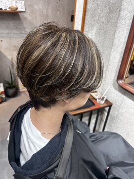 トープ(TOPU) メンズハイライトカラー/センターパート/ハイライトカラー