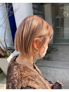 ロマリア 渋谷 渋谷宮益坂(Lomalia) 【Lomalia渋谷】ピンクベージュ/マチルダボブ シアーカラー