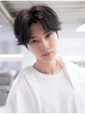 メンズセンターパートパーマ/刈り上げモテヘア/スパイラルパーマ